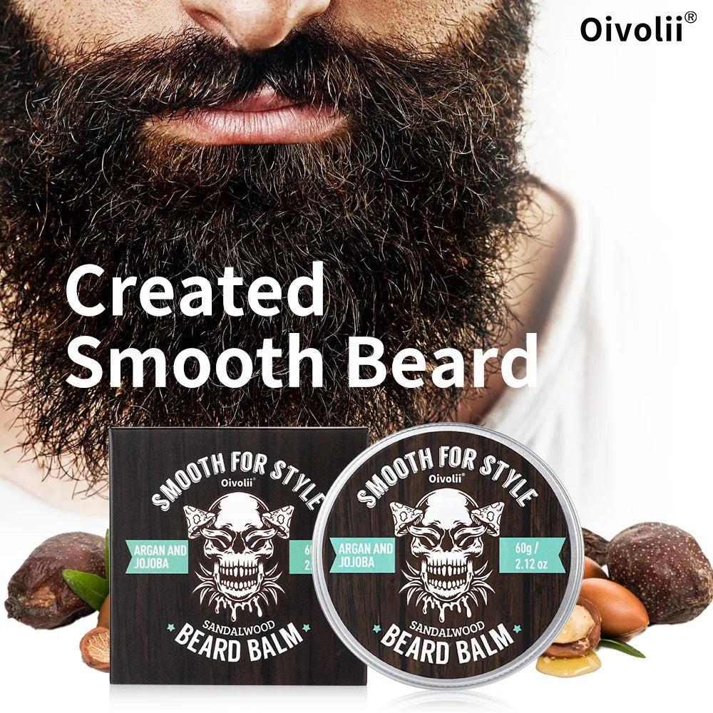 Beard Balm for Men – Argan, Jojoba & Coconut Oil Softener