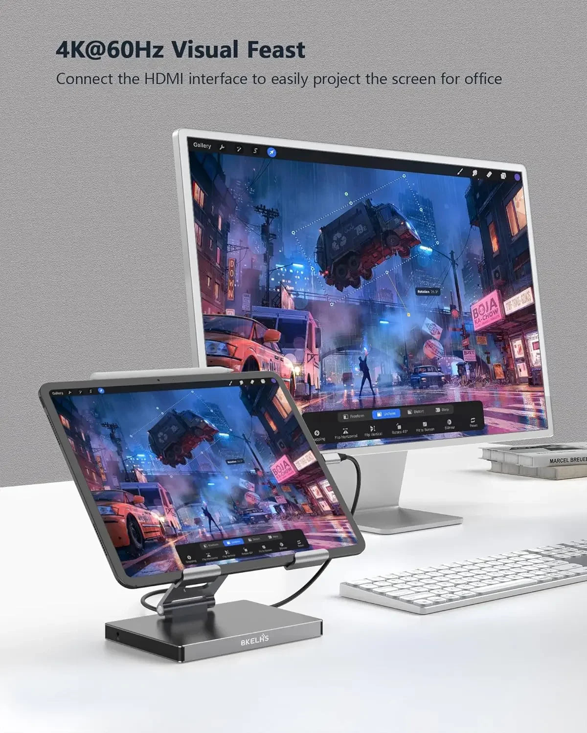 9-in-1 USB C Hub Stand for iPad Pro, Air, Tablets with HDMI, Ethernet, SD Card Reader Peaceful Pleasures Health and Wellness