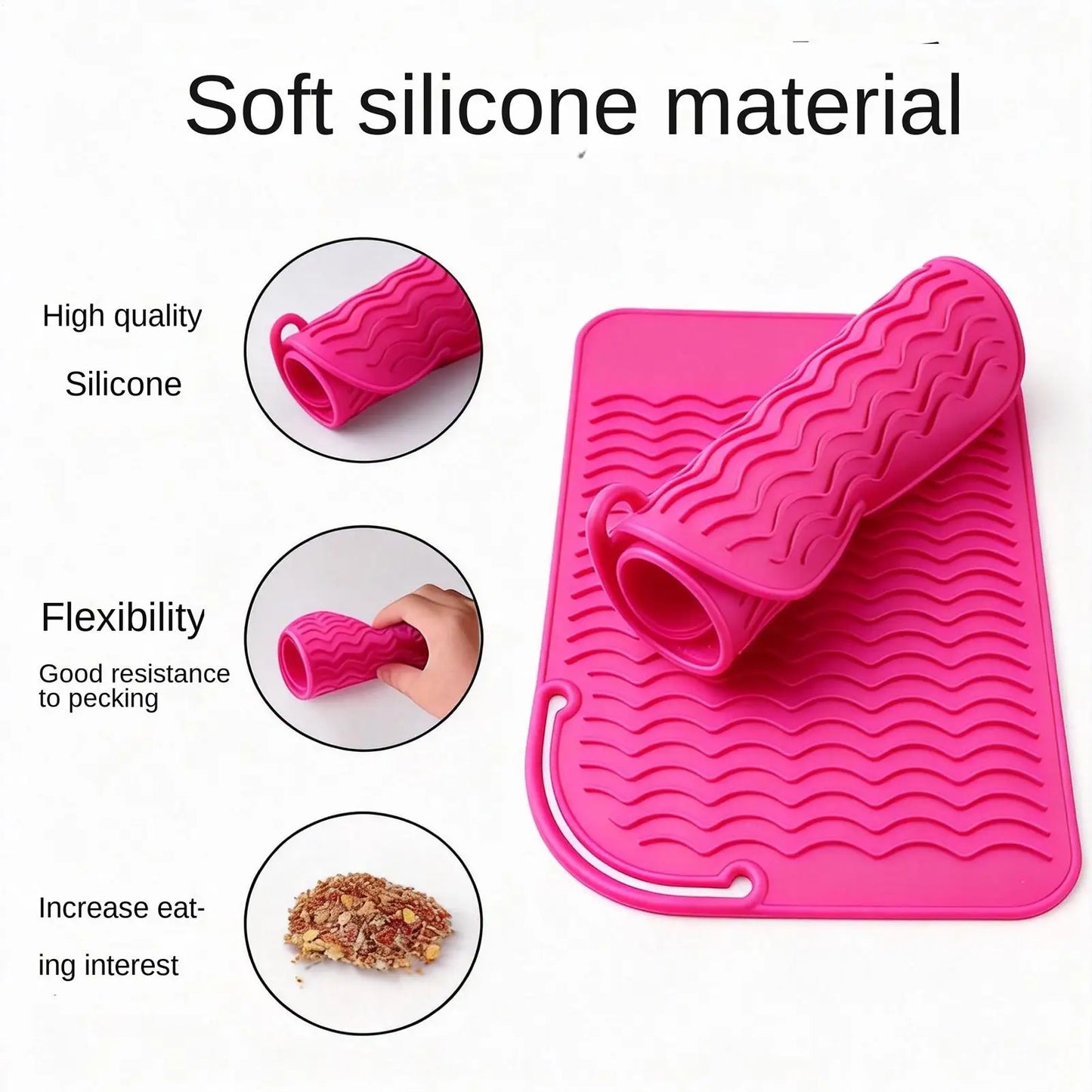 Silicone Bird Slow Feeder Mat – Parrot Foraging Puzzle Toy