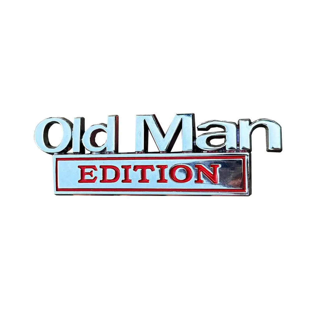 Old Man Edition 3D Chrome Metal Car Emblem Badge Sticker