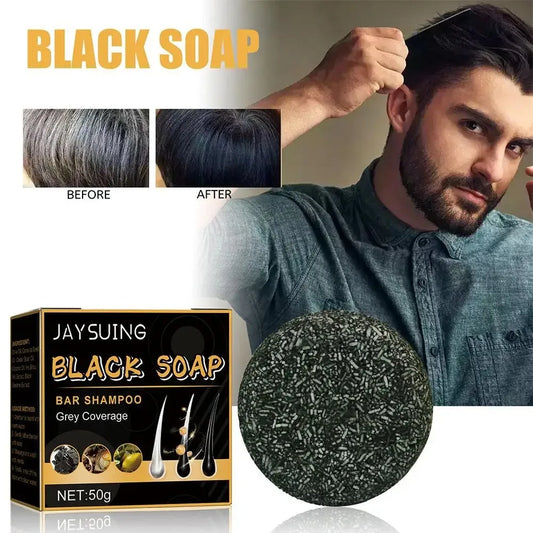 50g Grey Coverage Bar Shampoo Repair Gray White Hair Color Treatment Nourishing Anti Dandruff Natural Hair Darkening Soap Peaceful Pleasures Health and Wellness