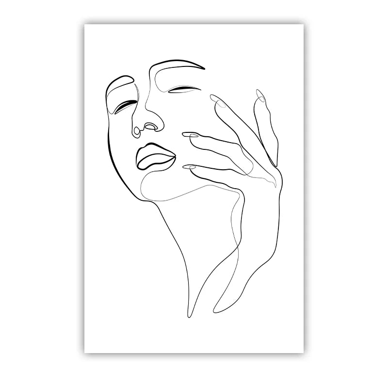 Abstract Fashion Woman Black White Canvas Wall Art Print Canvas Wall Art Print Peaceful Pleasures Health and Wellness 03 50x70cm NoFrame China Mainland