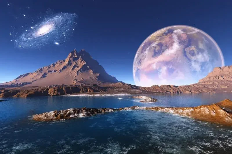 Surrealism Space Galaxy Canvas Wall Art | Stars & Planets Print