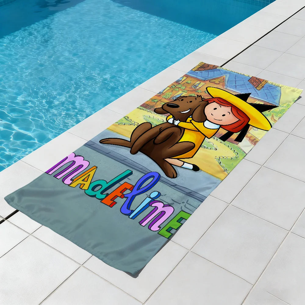 Madeline Cartoon Quick-Dry Beach Towel | Pool, Gym & Travel Quick-Dry Beach Towel Peaceful Pleasures Health and Wellness