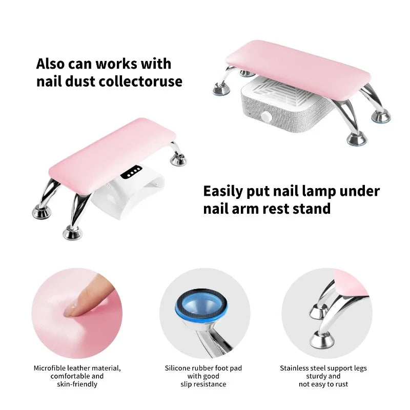 Armrest and Nail Art Mat Set for Nail Salons Ultra-fine Fiber Leather Hand Pillow Anti-slip and Wear-resistant Universal for Peaceful Pleasures Health and Wellness
