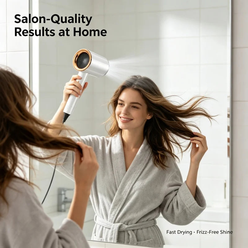 Negative Ionic Hair Dryer Blow Dryer With Concentrator Nozzle Hot Cold Wind Fast Drying Salon Household Hair Styling Tool Peaceful Pleasures Health and Wellness