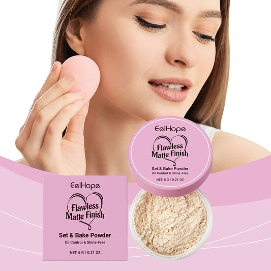 Eelhope Matte Loose Setting Powder – Oil Control & Waterproof Loose Setting Powder Peaceful Pleasures Health and Wellness