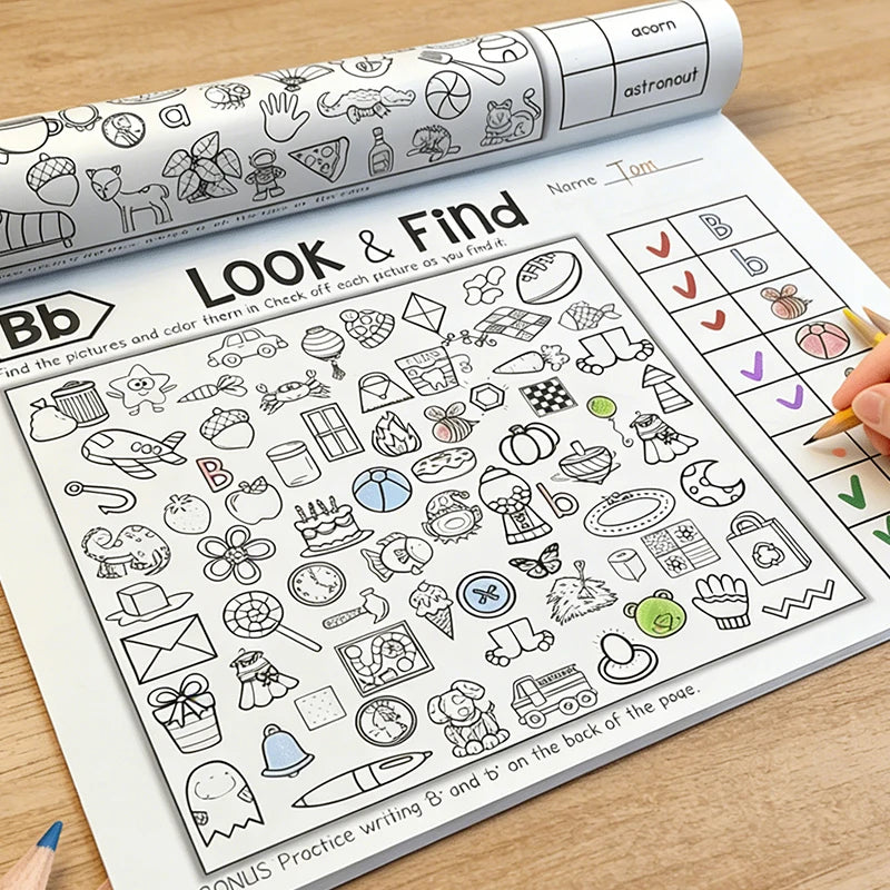 Children's Interactive Treasure Hunt Coloring Book Hidden Images