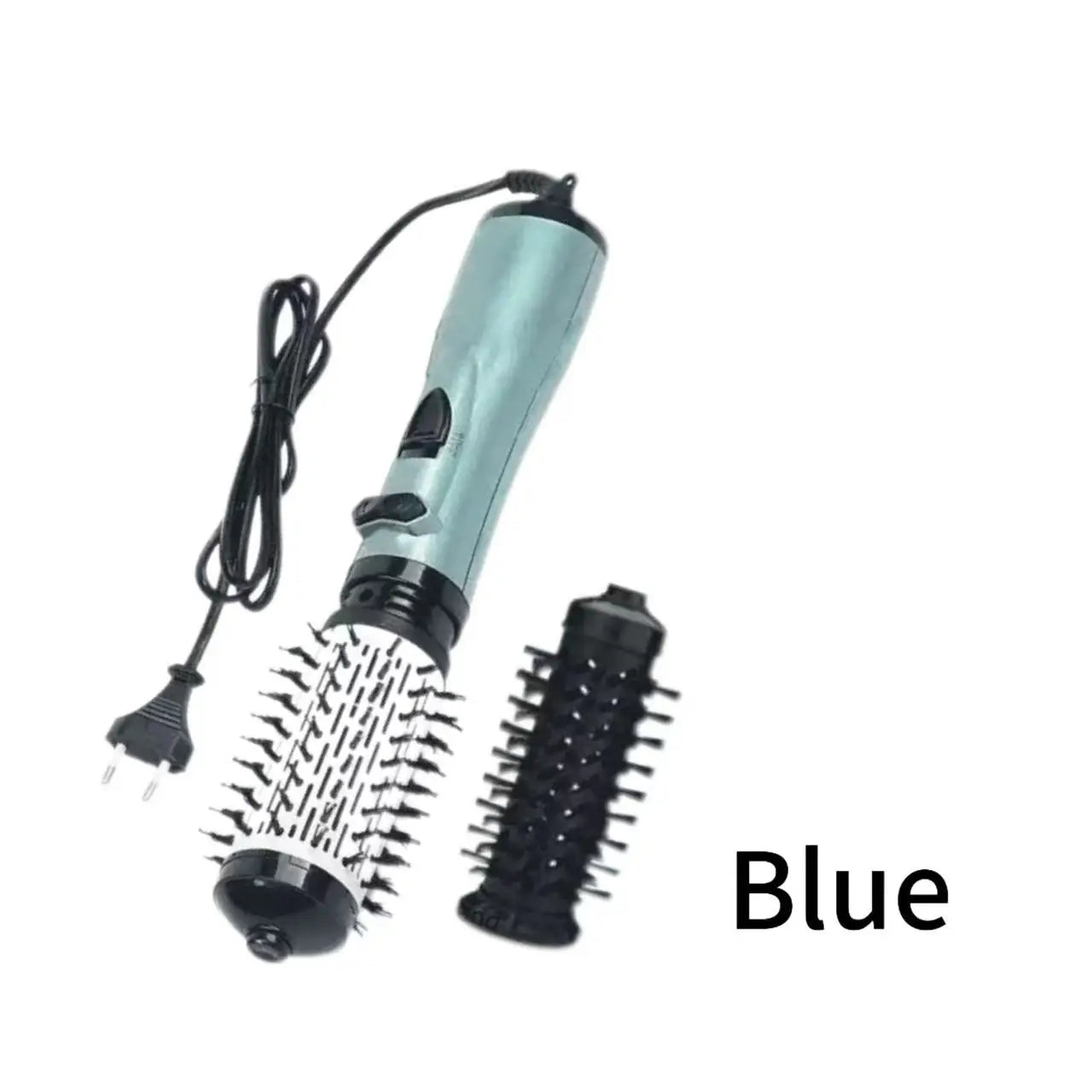 Negative Ion Automatic Curling Comb 3 in 1 Wave Big Curly Hair Straightener Hot Air Brush High Wind Blow Dry Brush Hair Care Peaceful Pleasures Health and Wellness Blue EU