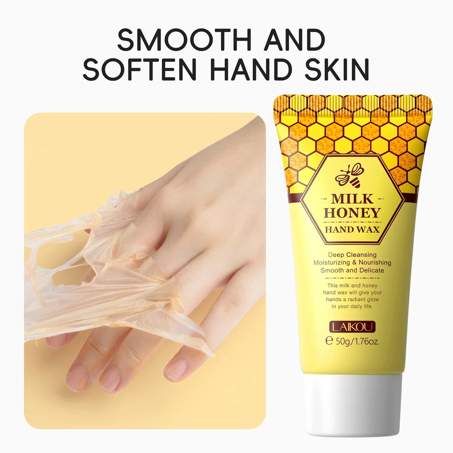 LAIKOU Honey Hand Wax Mask – Exfoliating Moisturizer 50g