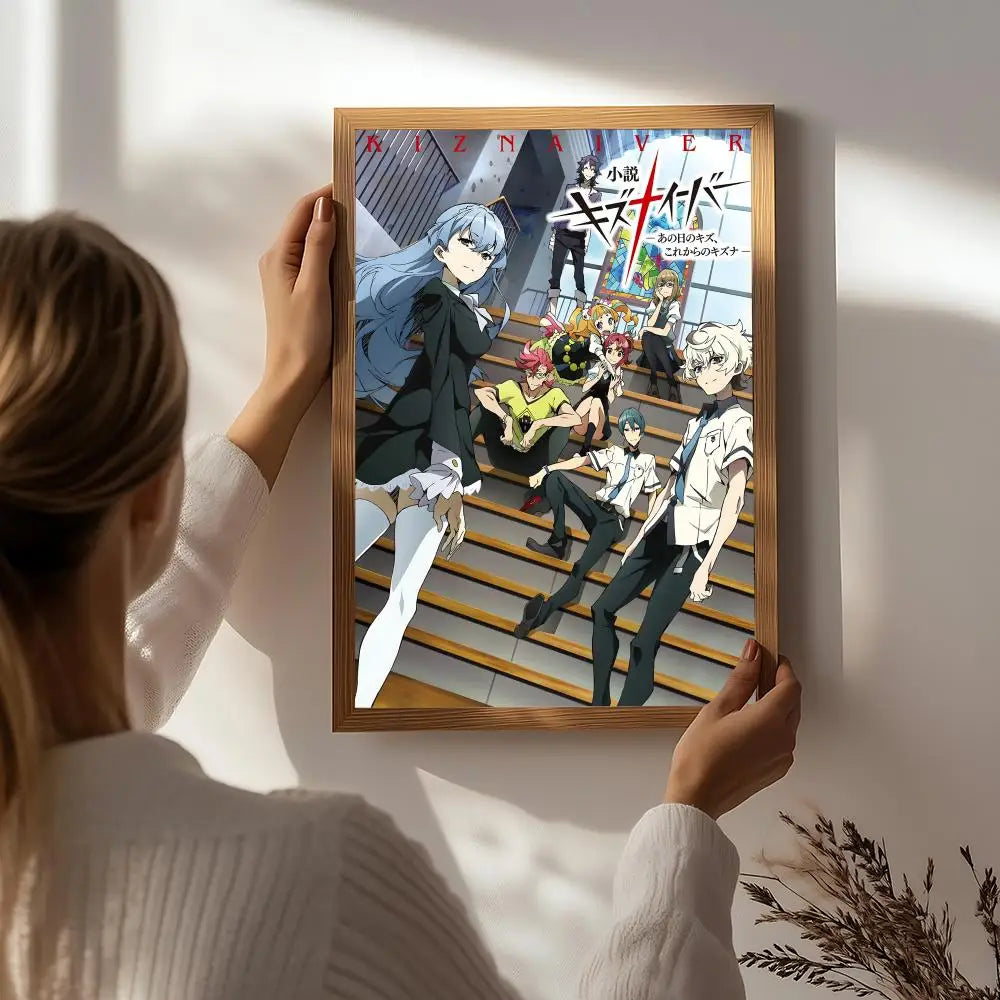 Anime K-Kiznaiver Poster HD Self Adhesive Waterproof Wall Art Ideal for Home Office Dorm Bedroom Great Gift Peaceful Pleasures Health and Wellness White7 50X70cmNoframe