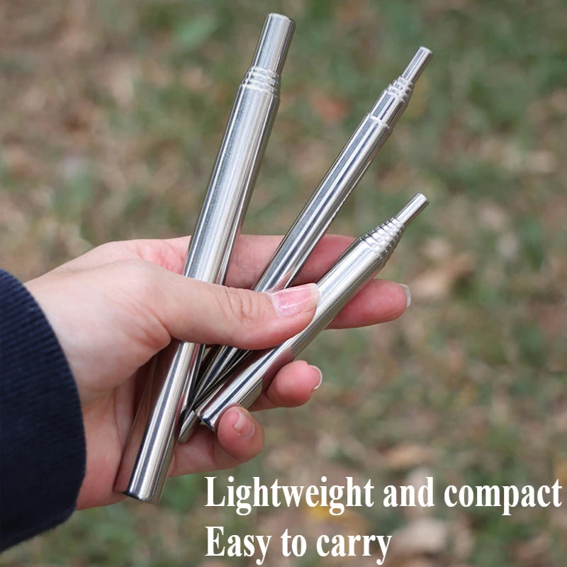 Extendable Fire Blowing Pipe | Stainless Steel Camping Tool Camping Fire Tool Peaceful Pleasures Health and Wellness