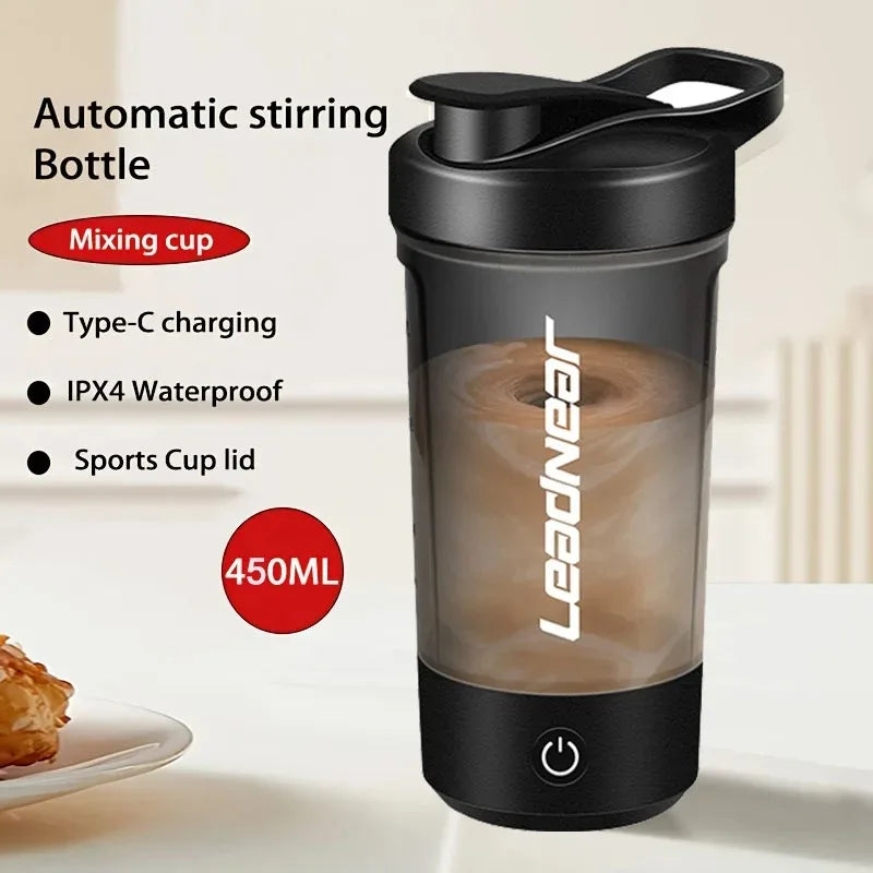 Electric Shaker Cup 450ml Self-Stirring Intelligent Shaker For Protein Shake Meal Replacement Portable Sport Mixing Cup Peaceful Pleasures Health and Wellness