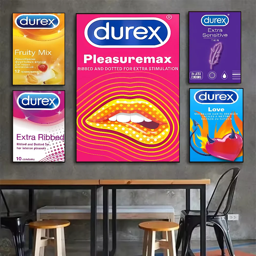 Retro Condom Brand HD Poster | PVC Waterproof Wall Art Wall Art Poster Peaceful Pleasures Health and Wellness