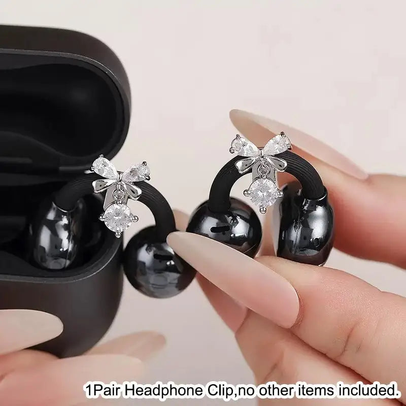 Butterfly Rhinestone Earbud Charms | Open Ear Earphone Clips