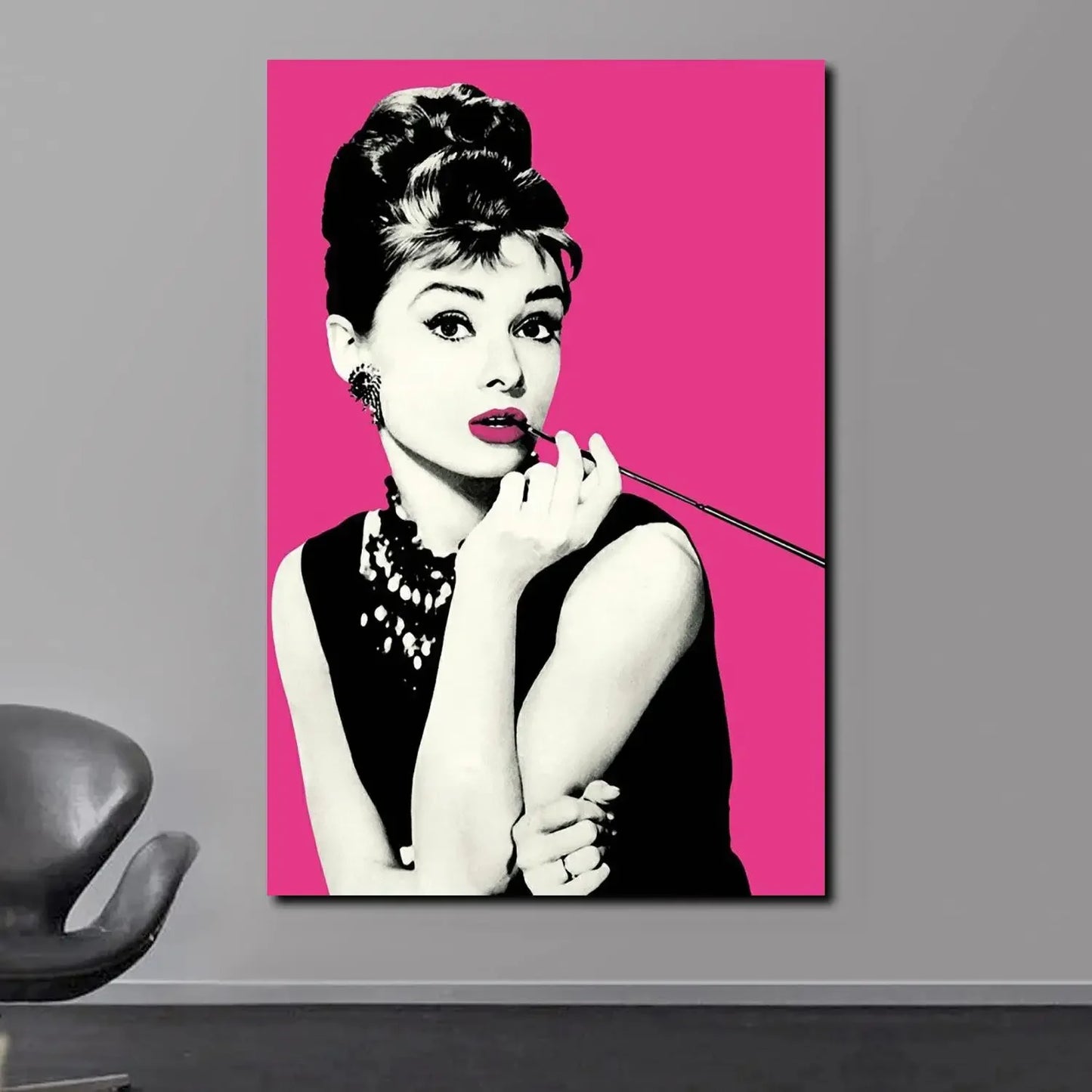 Scandinavian Classic Vintage Wall Art Audrey Hepburn Breakfast at Tiffanys HD Canvas Poster Print Home Bedroom Living Room Decor Peaceful Pleasures Health and Wellness Style-11 30x40cm Unframed