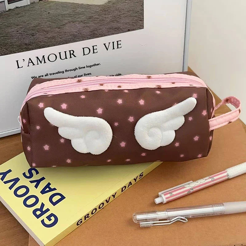 Angel Wings Pencil Case – Large Capacity Fabric Pen Bag