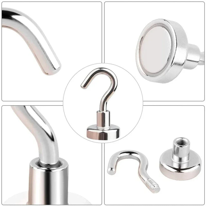 15-Pack Strong Magnetic Hooks – Kitchen, Bathroom & Key Storage