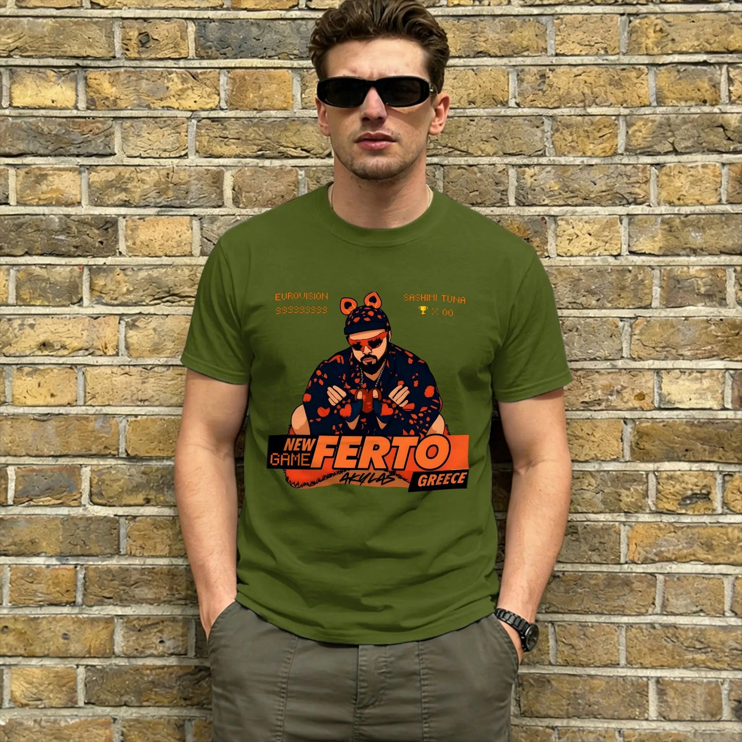 Greece Eurovision 2026 Men's Cotton T-Shirt | Akylas Ferto