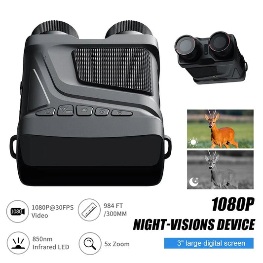5X Zoom Digital Infrared Night Vision Binocular Telescope for Hunting Camping Professional 1080P 300M Night Vision Device Peaceful Pleasures Health and Wellness