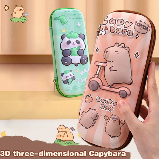3D Capybara Pencil Case – Waterproof Large Capacity Pen Pouch Novelty Pencil Case Peaceful Pleasures Health and Wellness