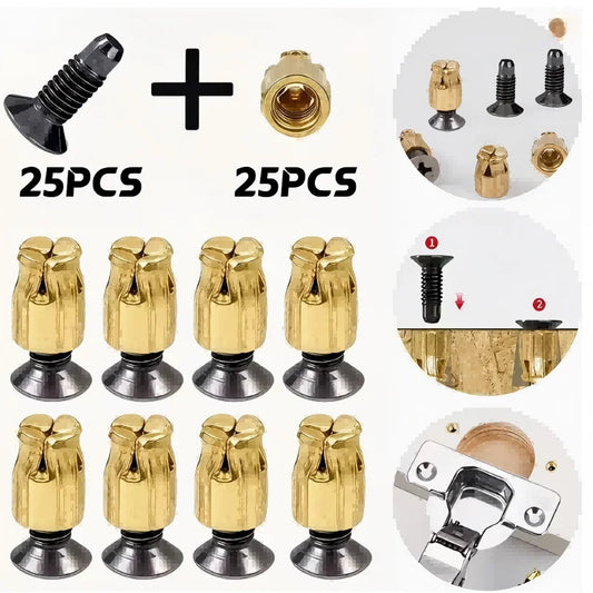 25 Pcs Hinge Repair Inserts, Reusable Fastener Inserts for Cabinet&Furniture Door Fix,Solid Wood Door Plate Reinforcement Kit Peaceful Pleasures Health and Wellness 25 Pcs