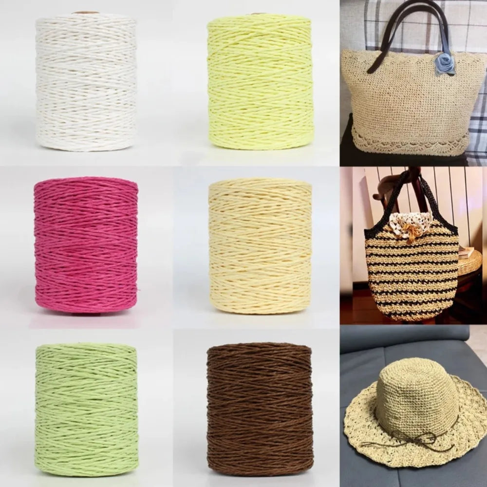 Raffia Straw Yarn 280–300m | DIY Crochet Knitting Thread