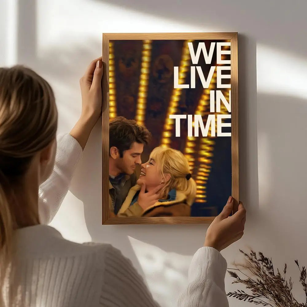 We Live in Time Movie Poster – HD Self-Adhesive Wall Art Movie Wall Poster Peaceful Pleasures Health and Wellness White4 15X20cmNoframe