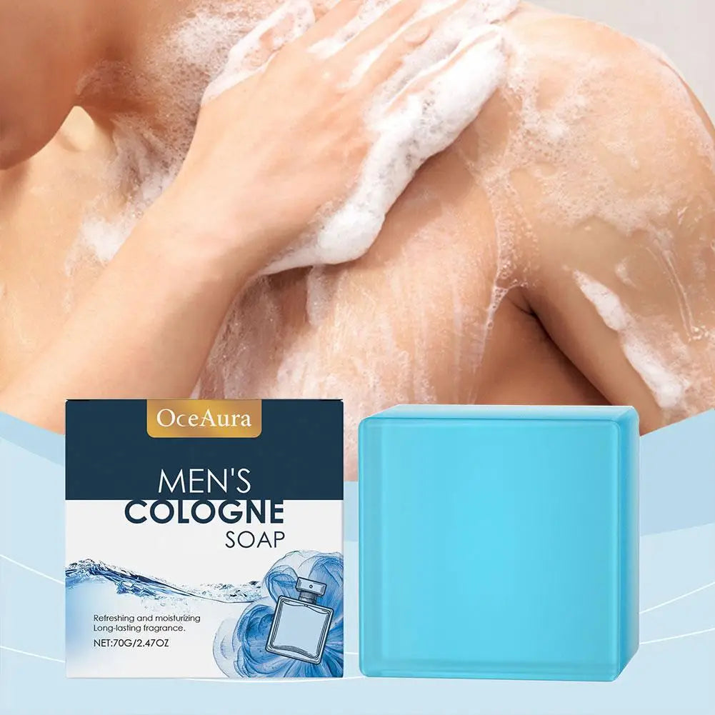 Ouhoe Men's Cologne Handmade Natural Bar Soap 70g – Deep Cleansing, Moisturizing & Exfoliating Body Soap (1 or 2 Bars) Peaceful Pleasures Health and Wellness
