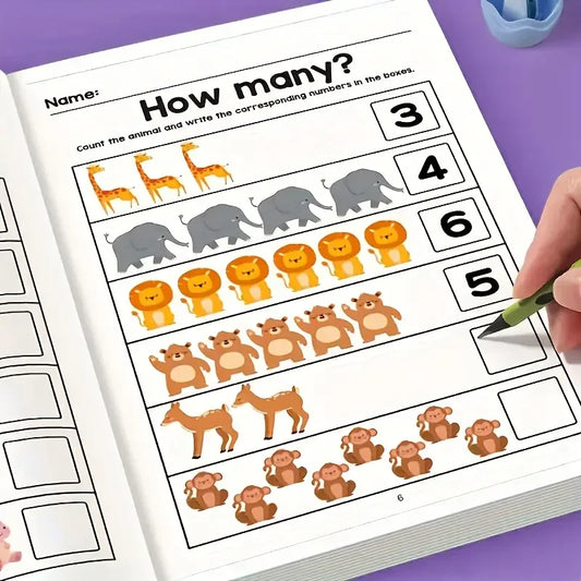 64-Page Math Workbook Kindergarten Number Practice Book Tracing Peaceful Pleasures Health and Wellness