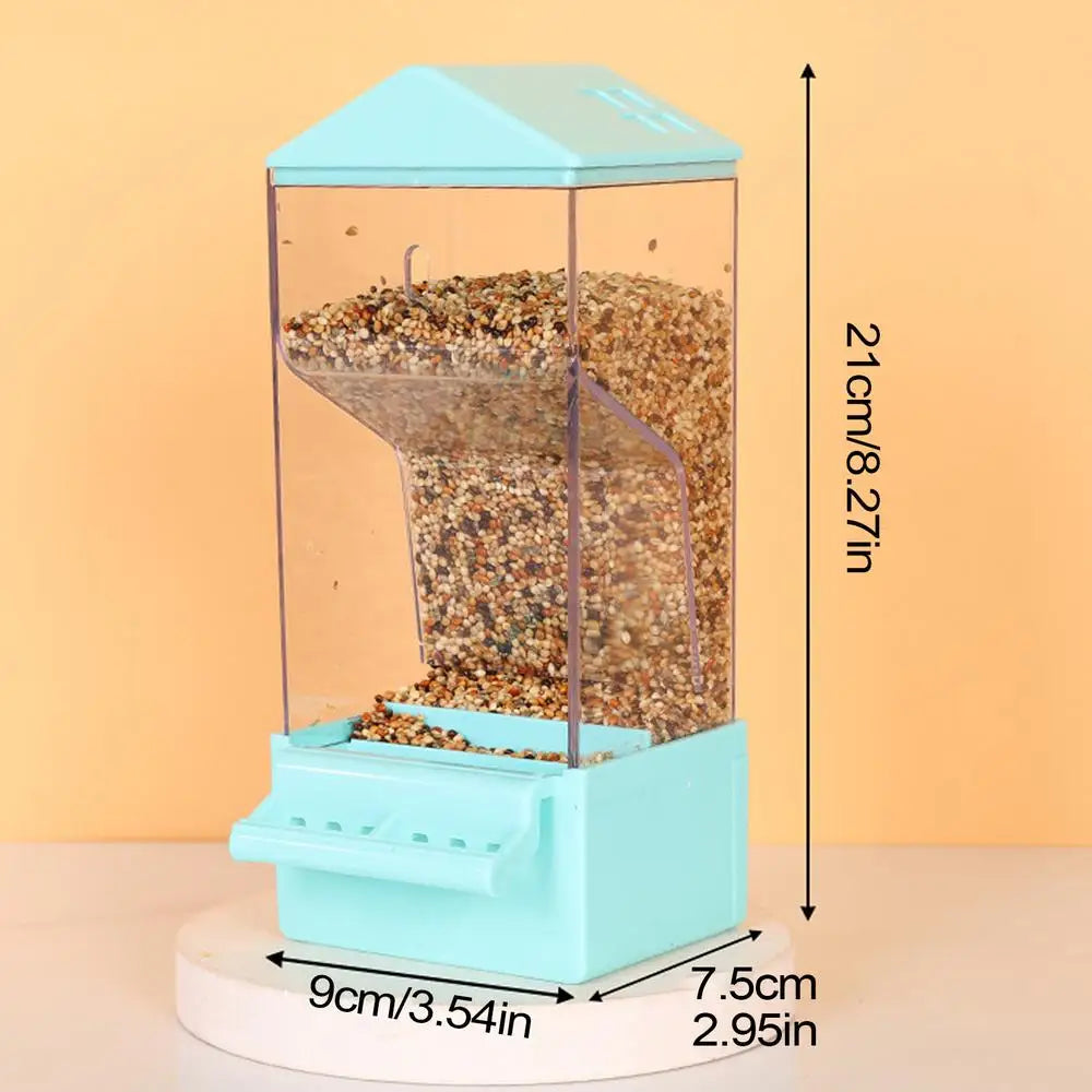 Automatic Bird Feeder Smart Clear Bird Feeder Dispenser Large Capacity Food Container Anti Spill Cage Accessories For Backyard Peaceful Pleasures Health and Wellness Green Brazil