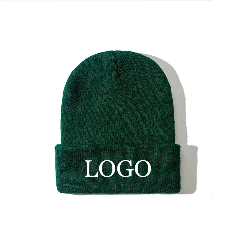 Custom Logo Ribbed Knit Beanie Hat | Unisex Winter Skullcap