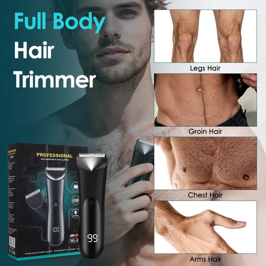 AFDEAL Ceramic Body Hair Trimmer for Men & Women | LED Groomer Body Hair Trimmer Oasis Select