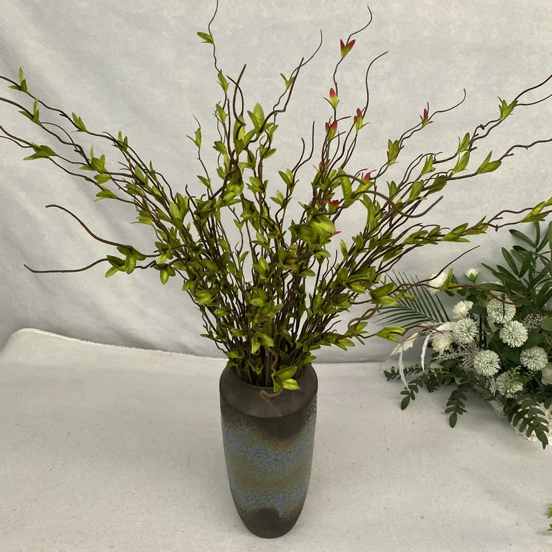 112cm Silk Dragon Whisker Leaf Artificial Branch | Green Décor