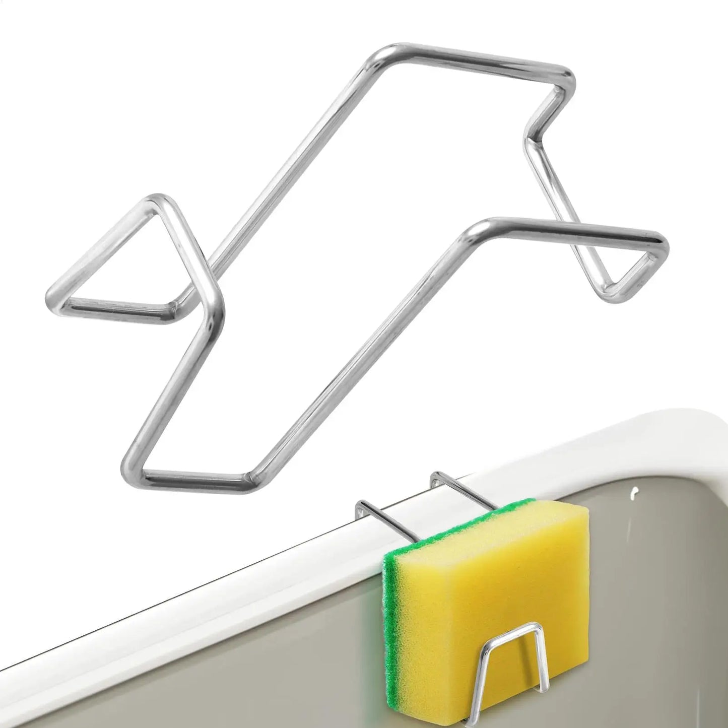 Stainless Steel Sink Sponge Rack & Soap Drainer Organizer