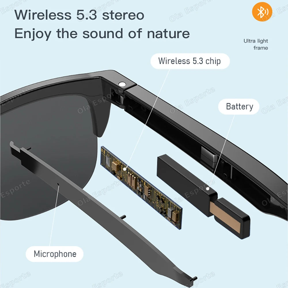 2026 Photosensitive Color Change Smart Glasses Bluetooth Voice Calls Control Music UV Polarized Sunglasses Headphone Glasses Man Peaceful Pleasures Health and Wellness