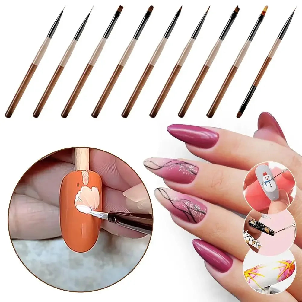 Fine Detail Nail Art Paint Brush Set Nail Art Tools Peaceful Pleasures Health and Wellness