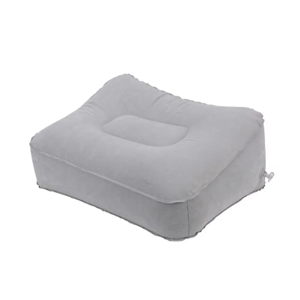 Inflatable Soft Footrest Pillow PVC Inflatable Foot Rest Pillow Cushion Air Travel Office Home Leg Up Relaxing Feet Almohada Peaceful Pleasures Health and Wellness Grey