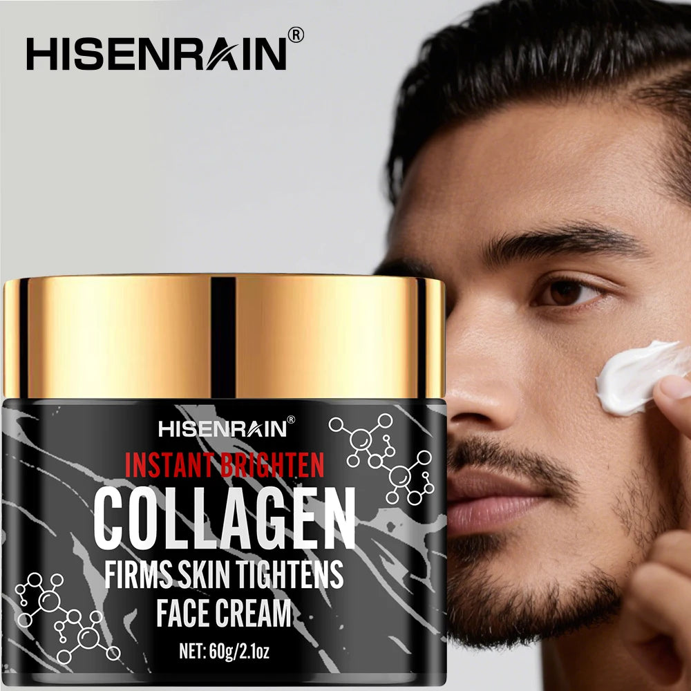 HISENRAIN Collagen & Retinol Face Cream for Men - Intense Moisture, Anti-Aging Hydration, Revitalizing Nourishing Skincare. Peaceful Pleasures Health and Wellness