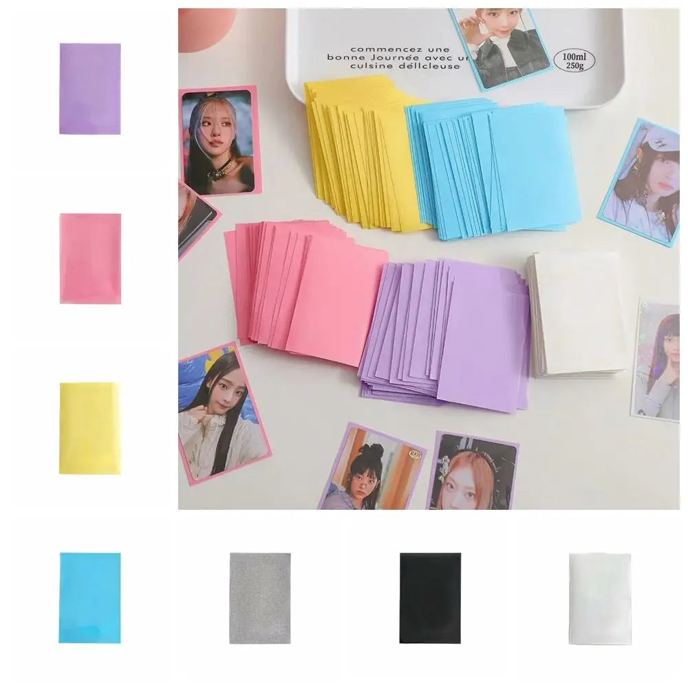 10pcs/set Card Bag Macaron Color Idol Photo Protective Cover DIY Pure Color Photo Cards Bag Two-layer Photo Card Film Idol Photo Peaceful Pleasures Health and Wellness
