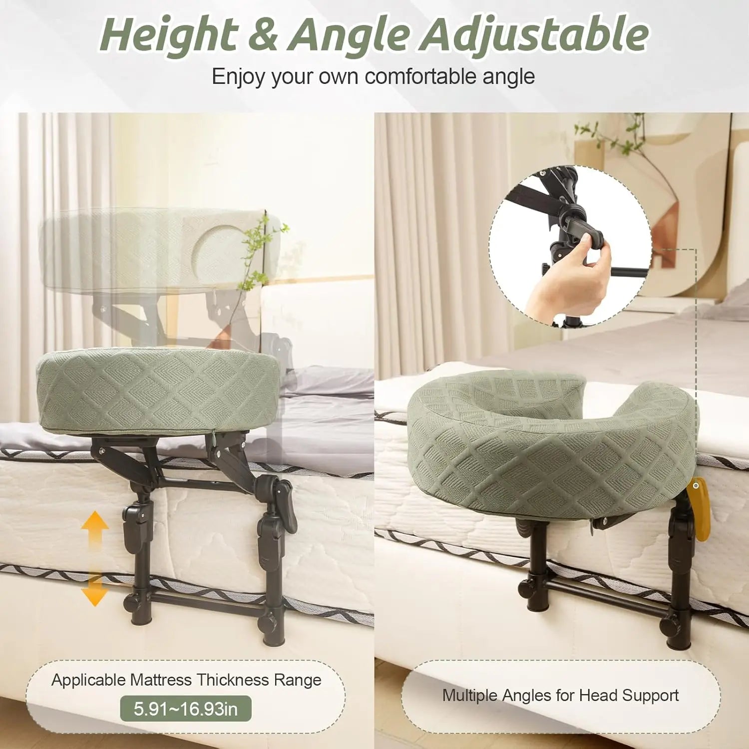 Massage Headrest for Bed Adjustable Massage Face Cradle at Home Portable Massage Table Kit for Sleeping Mattress FaceDown Pillow Peaceful Pleasures Health and Wellness