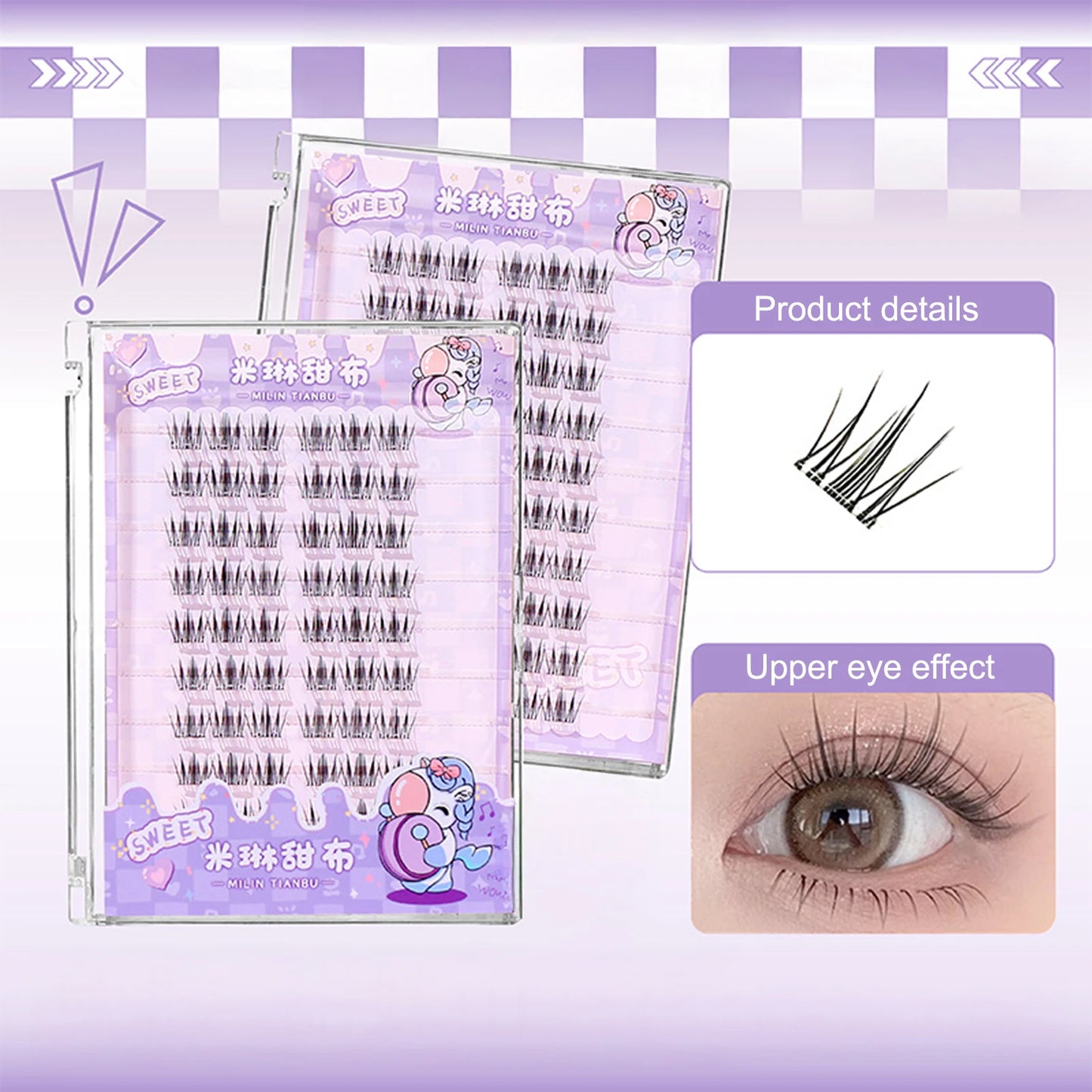 Glue-Free Cluster False Eyelashes | Wispy Natural Lash Extensions