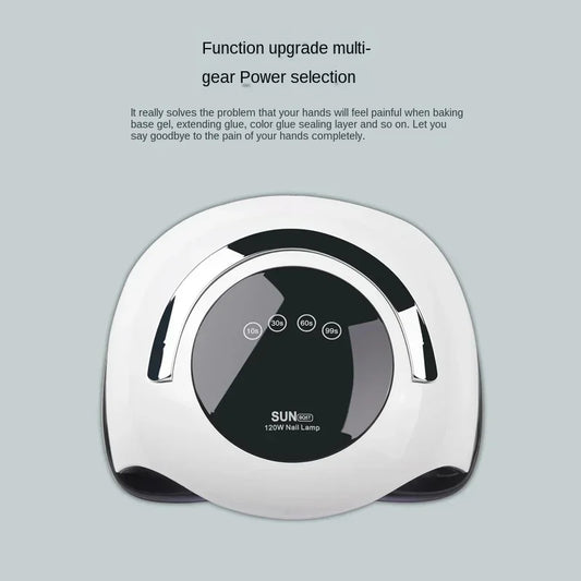 120W Smart LED Nail Lamp | Auto-Sensor Gel Polish UV Dryer LED Nail Dryer Lamp Peaceful Pleasures Health and Wellness US