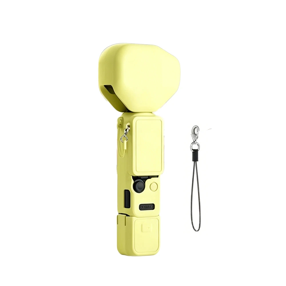 For DJI Pocket 4 Pro Silicone Case Hollow Heat Dissipation Anti-Fall Full Protection Skin-Friendly Anti-Fingerprint Precision Peaceful Pleasures Health and Wellness yellow
