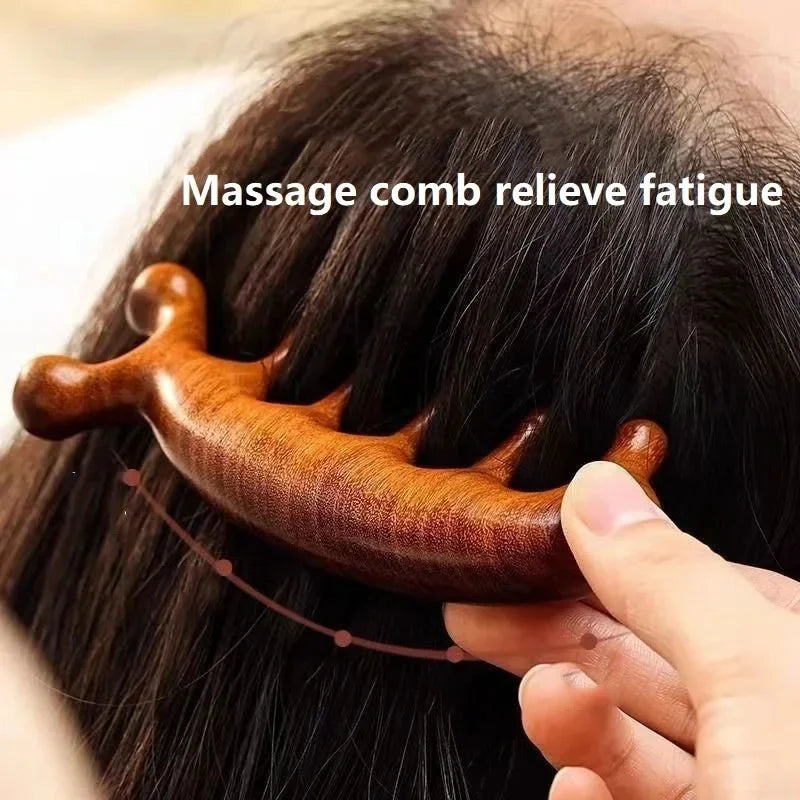 Wooden Scalp Massage Comb | Hair & Scalp Stimulating Tool Scalp Massage Comb Peaceful Pleasures Health and Wellness