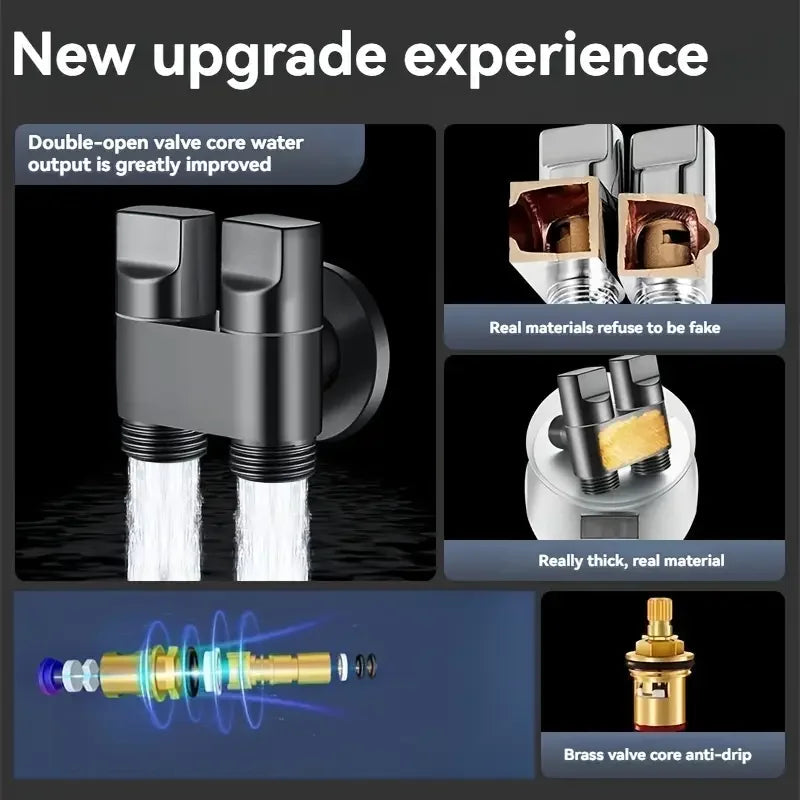 Stainless Steel Dual-Control Angle Valve | Anti-Backflow