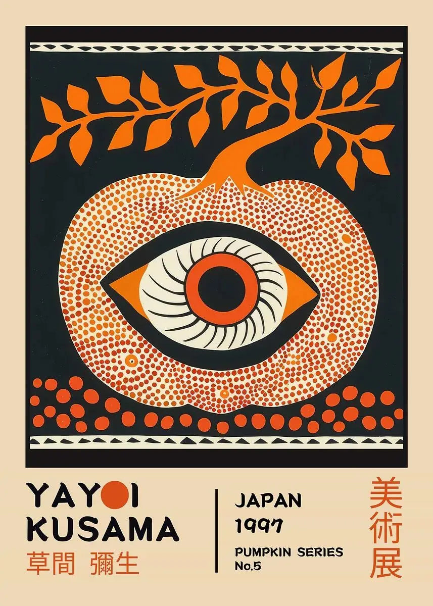 Yayoi Kusama Pumpkin Abstract Canvas Wall Art | Nordic Modern Print Canvas Wall Art Print Peaceful Pleasures Health and Wellness 12 50x70cm Unframed