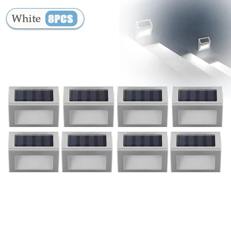 Solar Stainless Steel Step Lights – Waterproof LED Garden Wall