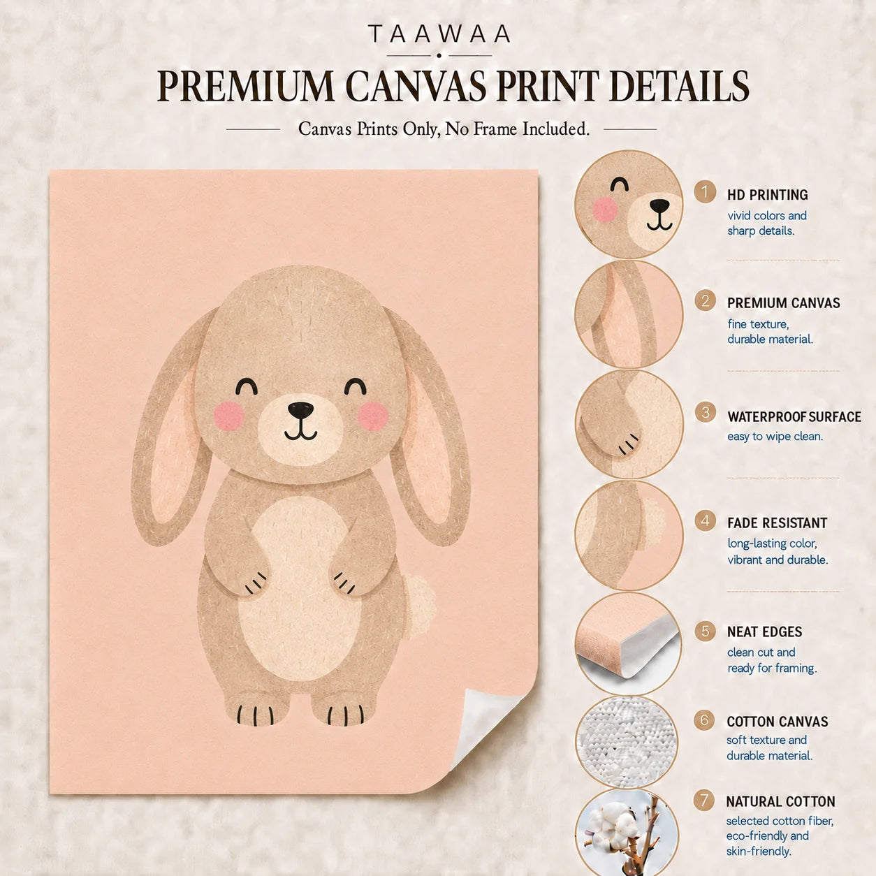 Nursery Animal Wall Art Cute Wildlife Canvas Painting Nordic Poster Print For Kids Bedroom Wall Decor Peaceful Pleasures Health and Wellness