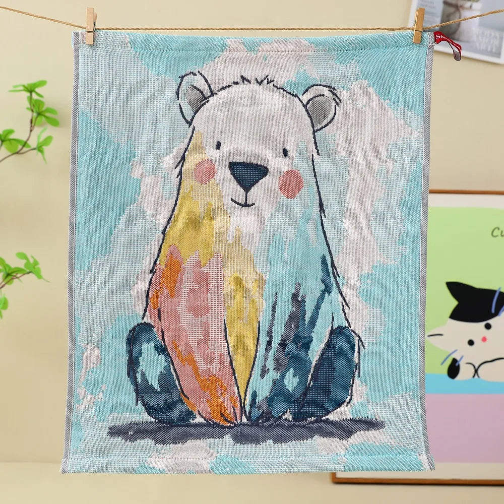 New 34x40cm Large Hand Towel Quick Dry 4 Layer Cotton Gauze Kitchen Towel Decorative Pure Cotton Dish Cloth Home Restaurant Peaceful Pleasures Health and Wellness C